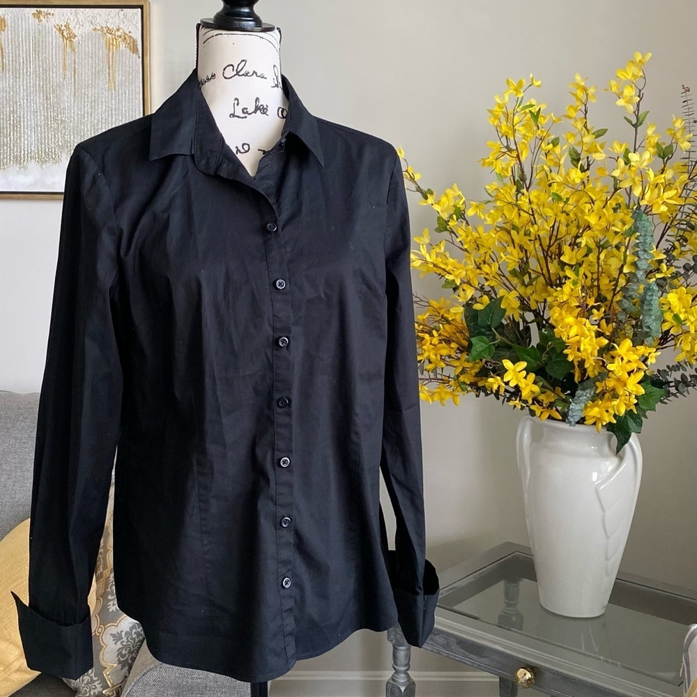 Women V-Neck Long Sleeve Button Down